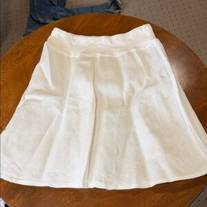 Three Dots white linen skirt